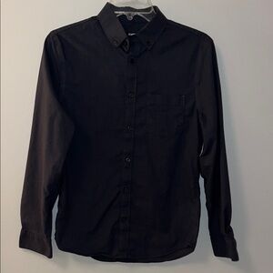 Express Men's Dark Grey Button-Down Shirt XS